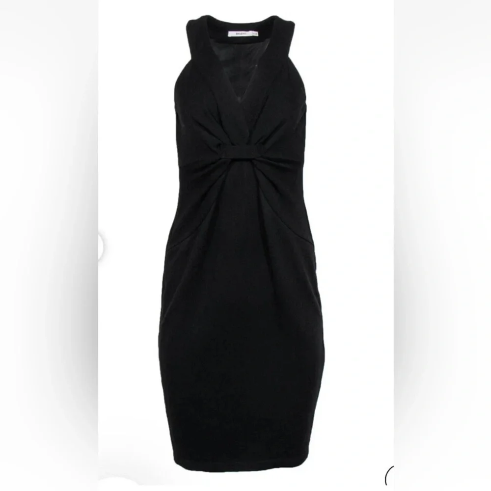 Bailey 44‎ Black Sheath Midi Dress Gathered Front Womens Size Small (490) - Picture 2 of 3